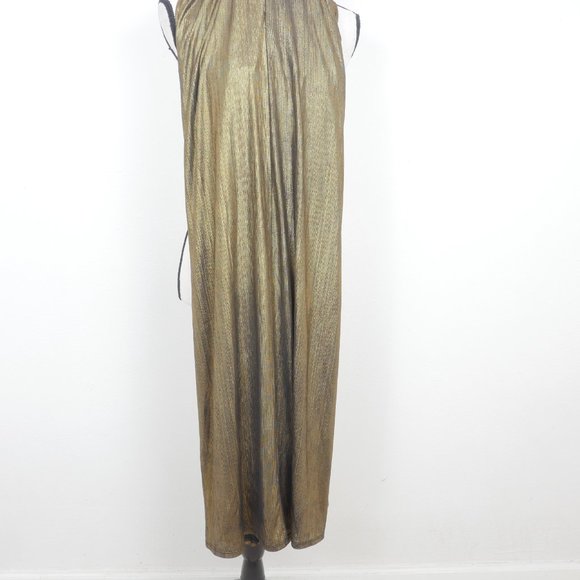 FKSP Made in Los Angeles Gold Black Metallic High Waist Wide Leg XS Disco Pant - Picture 11 of 11